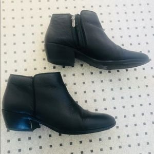 Black Leather Sam Edelman Petty Booties